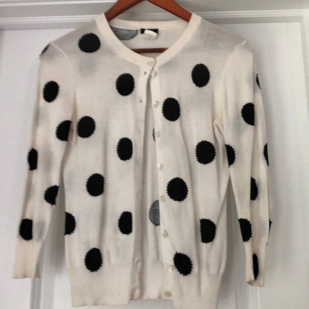 White black polka dot cardigan